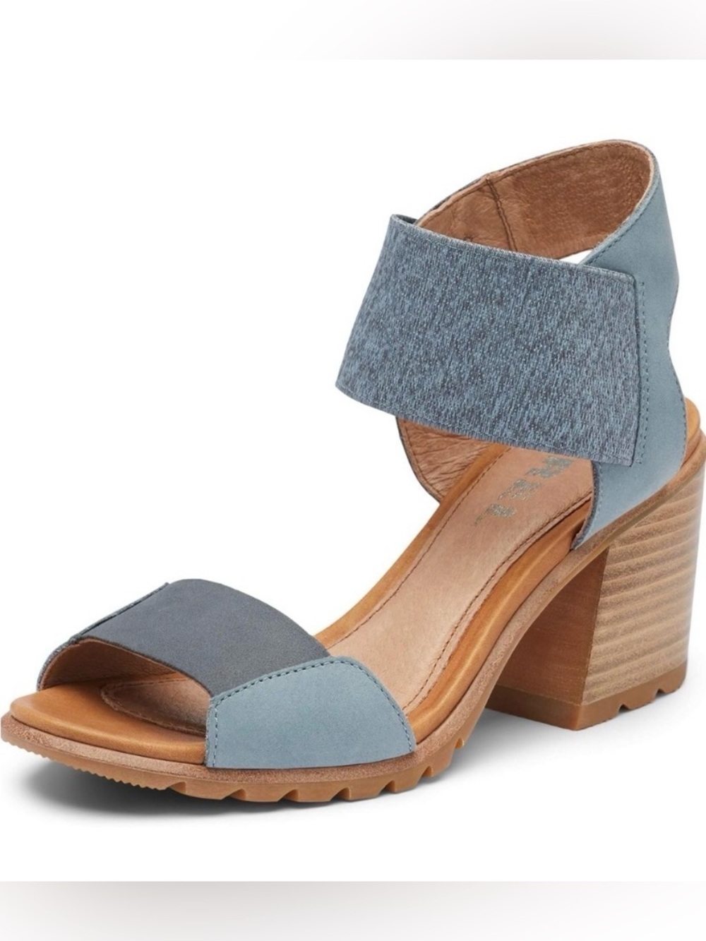 SOREL Nadia Blue Elastic Slingback Block Heel Sandals Women’s Size 10 - Picture 2 of 14